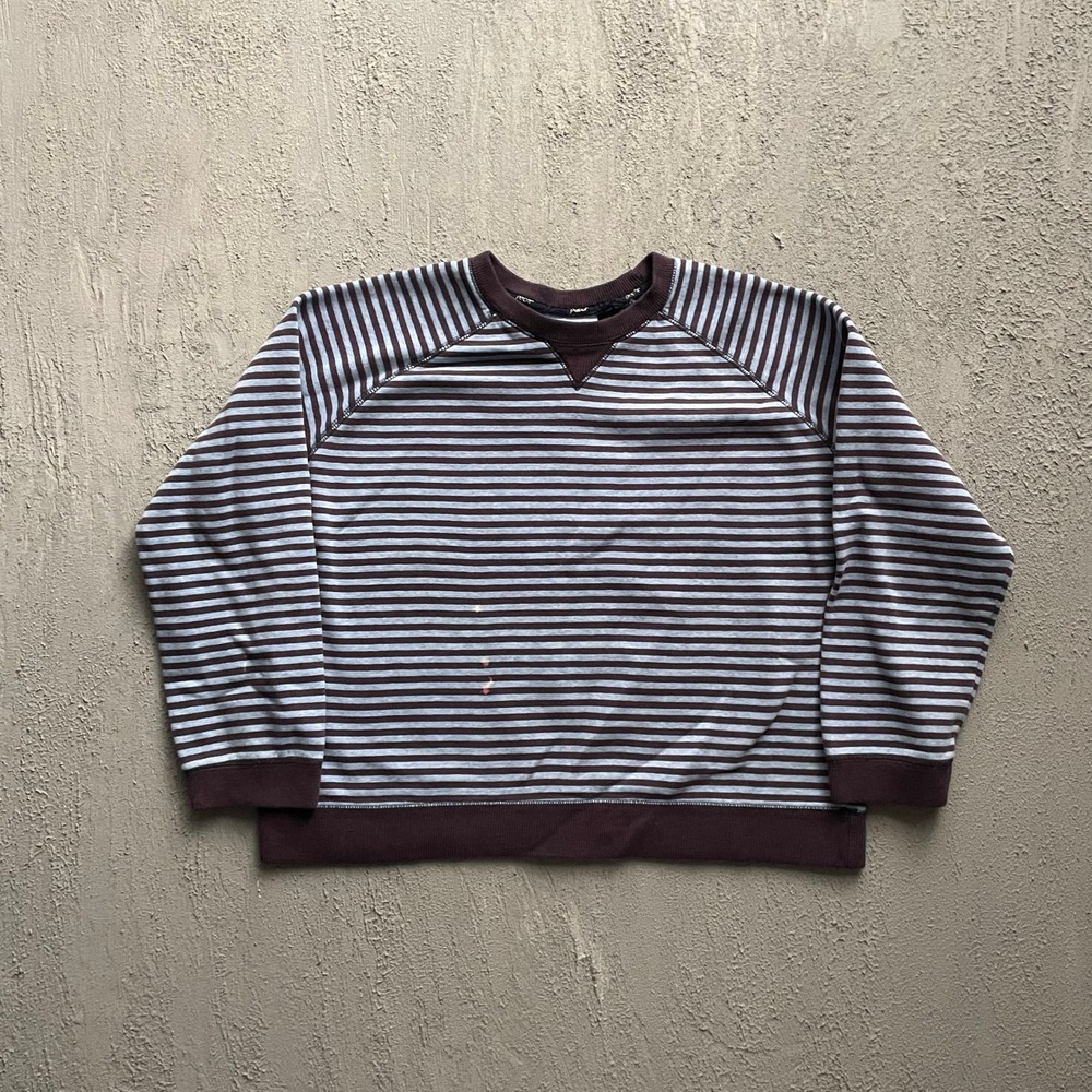 Vintage Pacer Striped Raglan Sweatshirt Mens Large Brown 90s